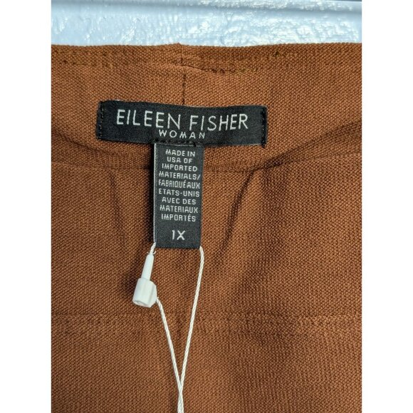 Eileen Fisher Womans Slim Ankle Pants Nutmeg 1X Washable Stretch Crepe Knit NWT - Picture 4 of 16